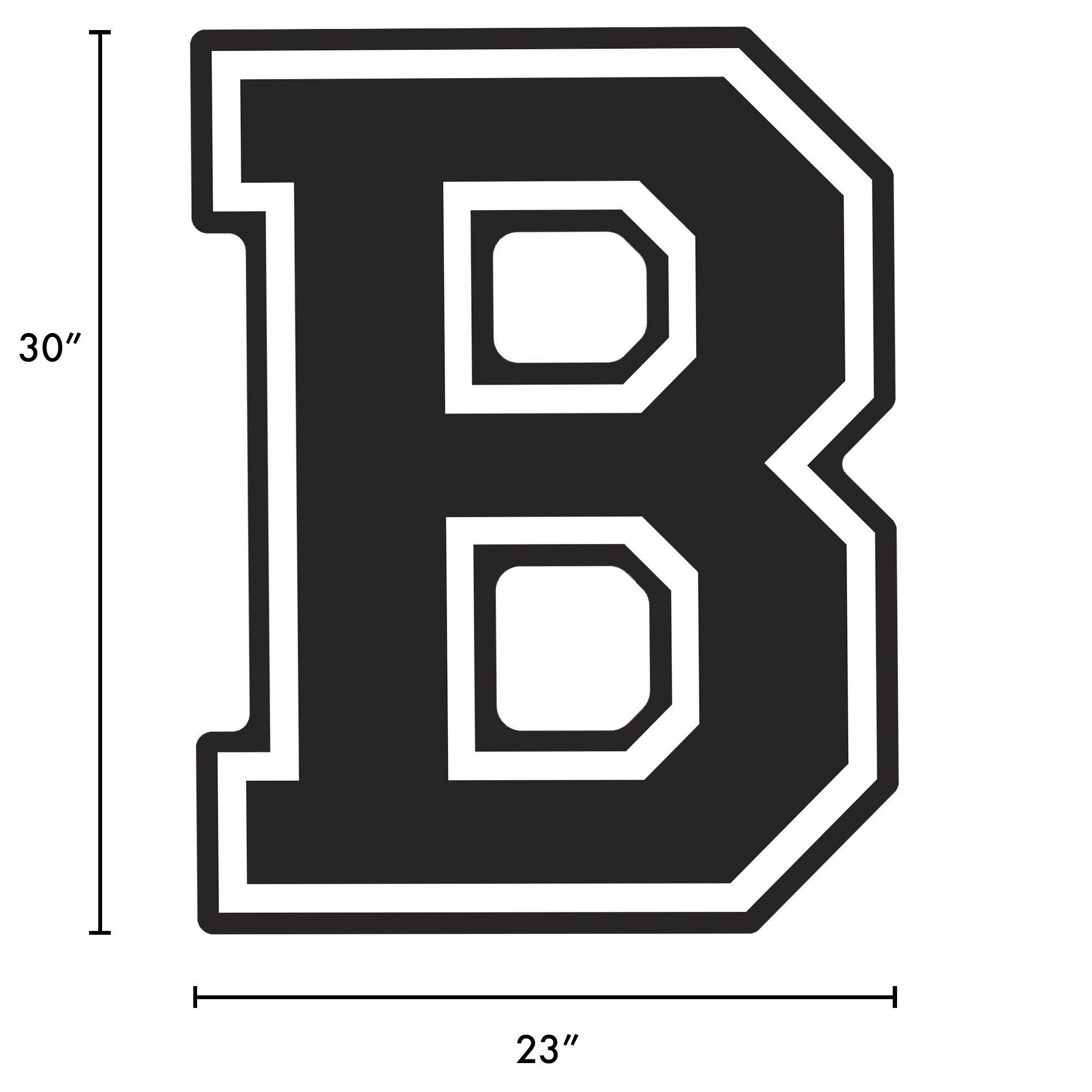 Black Collegiate Letter (B) Corrugated Plastic Yard Sign, 30in